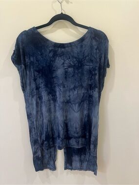 Zara Navy Tie-Dye Short Sleeve Tee